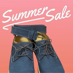 Johnson & Murphy blue suade shoes. Comes with Blue Suade matching belt!